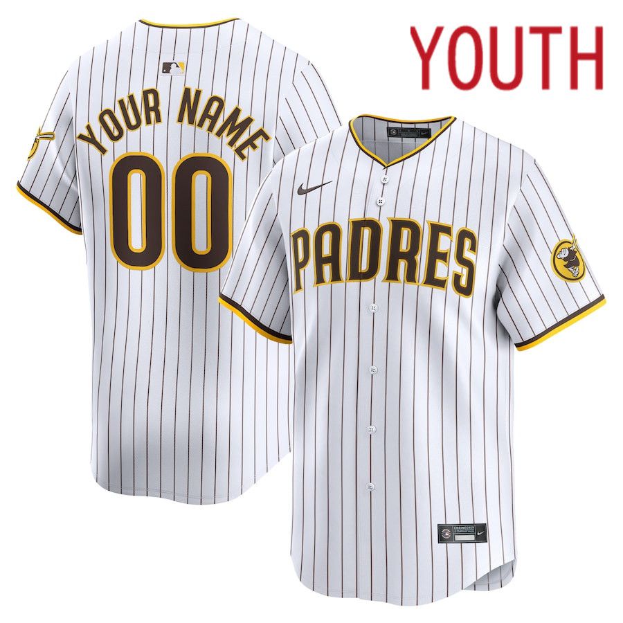 Youth San Diego Padres Nike White Home Limited Custom MLB Jersey